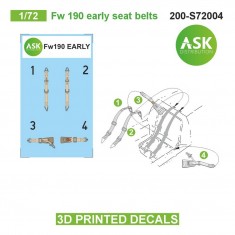 1/72 Fw 190 Early Seat Beltsed 3D-printed Decals