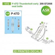 1/72 P-47D Seat Beltsed 3D-printed Decals