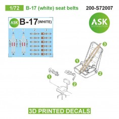 1/72 B-17 (White) Seat Beltsed 3D-printed Decals