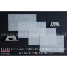 1/16 King Tiger Porsche Turret Zimmerit set for Heng Long kits