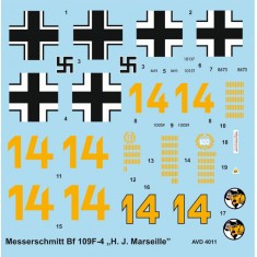 Decals for 1/48 Messerschmitt Bf 109F - H. J. Marseille