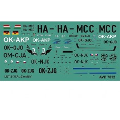 Decals for 1/72 Zlin/LET Z-37A Cmelak