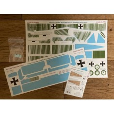 1/32 Fokker Dr.i Streaked Camouflage, Pale Blue Linen Under Surfaces Decals for Meng