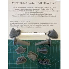 1/32 Fokker DVii Oaw Built Mid Cowling Panel Set for Wingnut Wings