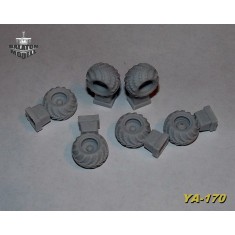 1/72 Ya-170 Off-Road Wheels for Uaz-452/Gaz-66/Zil-131/Ural-4320