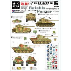 1/35 Decals for German Befehlspanzer Ausf.A/G, Panzer IV Ausf.J, Pz.Kpfw IV Ausf.H
