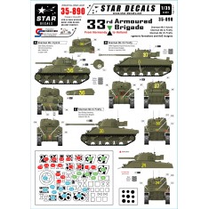 1/35 Decals for British 33rd Armoured Brigade from Normandy to Holland 1944-1945
