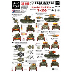 1/35 Spanish Civil War #1 Nationalist T-26 Tanks Decals for T-26 m/1933 