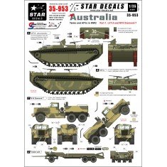 Decals for 1/35 WWII Australian Tanks / AFVs - LVT-4 & M19 Diamond Tank Transporter