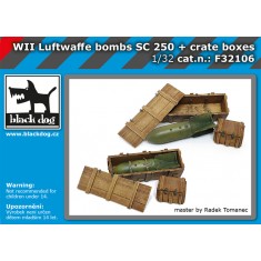 1/32 WW II Luftwaffe Bomb SC 250 & Crate Boxes