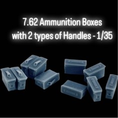 1/35 7.62 Ammunition Boxes (10pcs) with 2 Types of Handles (5+5)