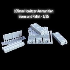 1/35 105mm Howitzer Ammunition Boxes and Pallet