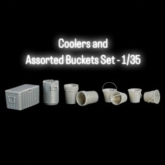 1/35 Coolers and Assorted Buckets Set