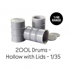 1/48 200L Drums - Hollow with Lids