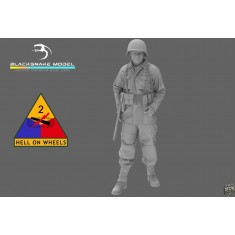 1/16 WWII US 2nd Armored Division Infantry Thompson Gunner #01