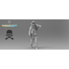 1/48 WWII German Totenkopf Winter MG42 Gunner Figure