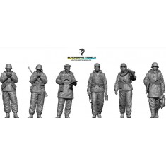 1/48 WWII German Totenkopf Winter Infantry Set (6 Figures)