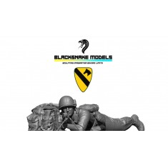 1/35 Vietnam US 7th Cavalry Prone Machine Gunner Figure