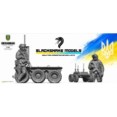 1/35 Modern Ukrainian UGV Team Set with 2 Soldiers and 2 Ground Drones