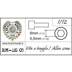 1/12 Allen Screws (Resin, 30pcs; Diameter: 0.5mm, Length: 6mm)