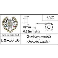 1/12 Nuts with Washers (Resin, 30pcs; Diameter: 0.83mm, Length: 10mm)