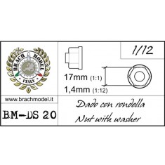 1/12 Nuts with Washers (Resin, 30pcs; Diameter: 1.4mm, Length: 17mm)