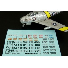 1/144 F-86F Sabre 335th Fis Decal for Trumpeter/Monochrome kit
