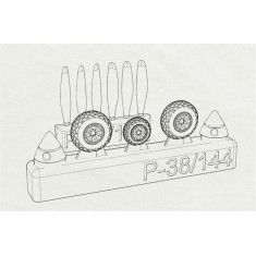 1/144 P-38 Wheels -Propellers resin set 