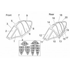 1/48 Ohka MXY7-K1 Kai Two Seats Canopy Mask for Brengun kit