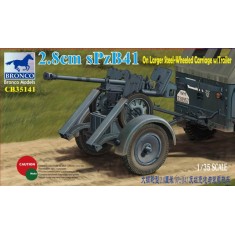 1/35 2.8cm sPzB41 on Larger Steel-Wheeled Carriage w/Trailer