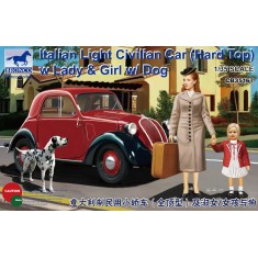 1/35 Italian Light Civilian Car (Hard Top) with Lady, Girl and a Dog