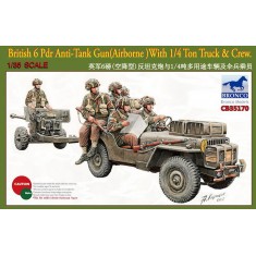 1/35 British 6Pdr Anti-Tank Gun (Airborne) with 1/4ton Truck & Crew