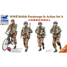 1/35 WWII British Paratroops in Action Set A (Resin+PE, 4 Figures + 1 Bike)
