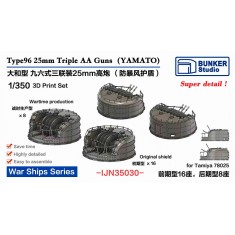 1/350 YAMATO Type96 25mm Triple AA Guns (24pcs) for Tamiya 78025
