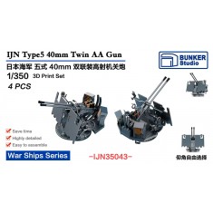 1/350 IJN Type5 40mm Twin AA Gun (4pcs)