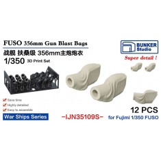 1/350 FUSO 356mm Gun Blast Bags (12pcs) for Fujimi kit 