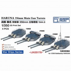 1/350 IJN HARUNA 356mm Main Gun Turrets Set 1944.6 for Fujimi kit