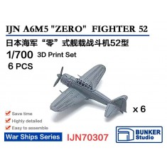 1/700 IJN A6M5 'ZERO' Fighter 52 (6pcs) with Decals