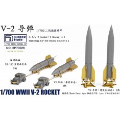 1/700 WWII German V-2 Rocket and SS-100 Tractor: V-2 Rocket x4 and Launcher x 2 and SS-100 Tractor x2