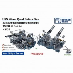 1/200 USN 40mm Quad Bofors Gun (4pcs)