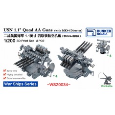 1/200 1.1" Quad AA Guns with MK44 Director (8pcs)