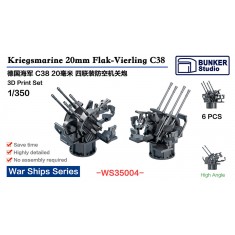1/350 DKM 20mm Flakvierling C 38 AA Guns (6pcs)