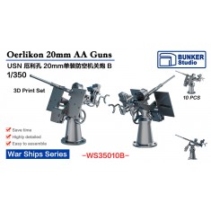 1/350 USN Oerlikon 20mm AA Guns B (10pcs)