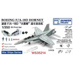 1/350 BOEING F/A-18D HORNET (3pcs) with Decals
