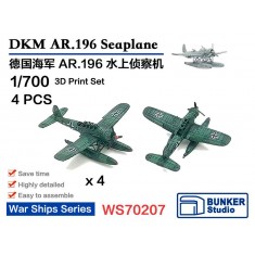 1/700 DKM AR.196 Seaplane (4pcs) with Decals