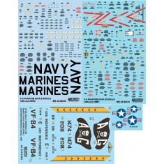 Decals for 1/32 VF-84, Jolly Rogers, F-4B Phantom, USS Independence CVA-62, CVW-7 1965
