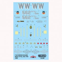 Decals for 1/32 F-4G Phantom 562nd TFTS, 37th TFW 1990