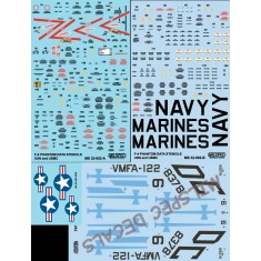 Decals for 1/32 McDonnell Douglas F-4B Phantom II VMFA-122 Crusaders 1968