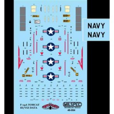 Decals for 1/48 Grumman F-14A Tomcat Hi/Viz Data Stencils