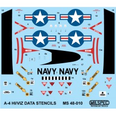 Decals for 1/48 Douglas A-4 Skyhawk Hi/Viz Data Stencils